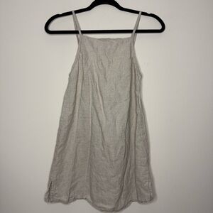 FREE THE LABEL Santorini 100% Linen Beachy Boho Sand Lagenlook Travel Mini Dress